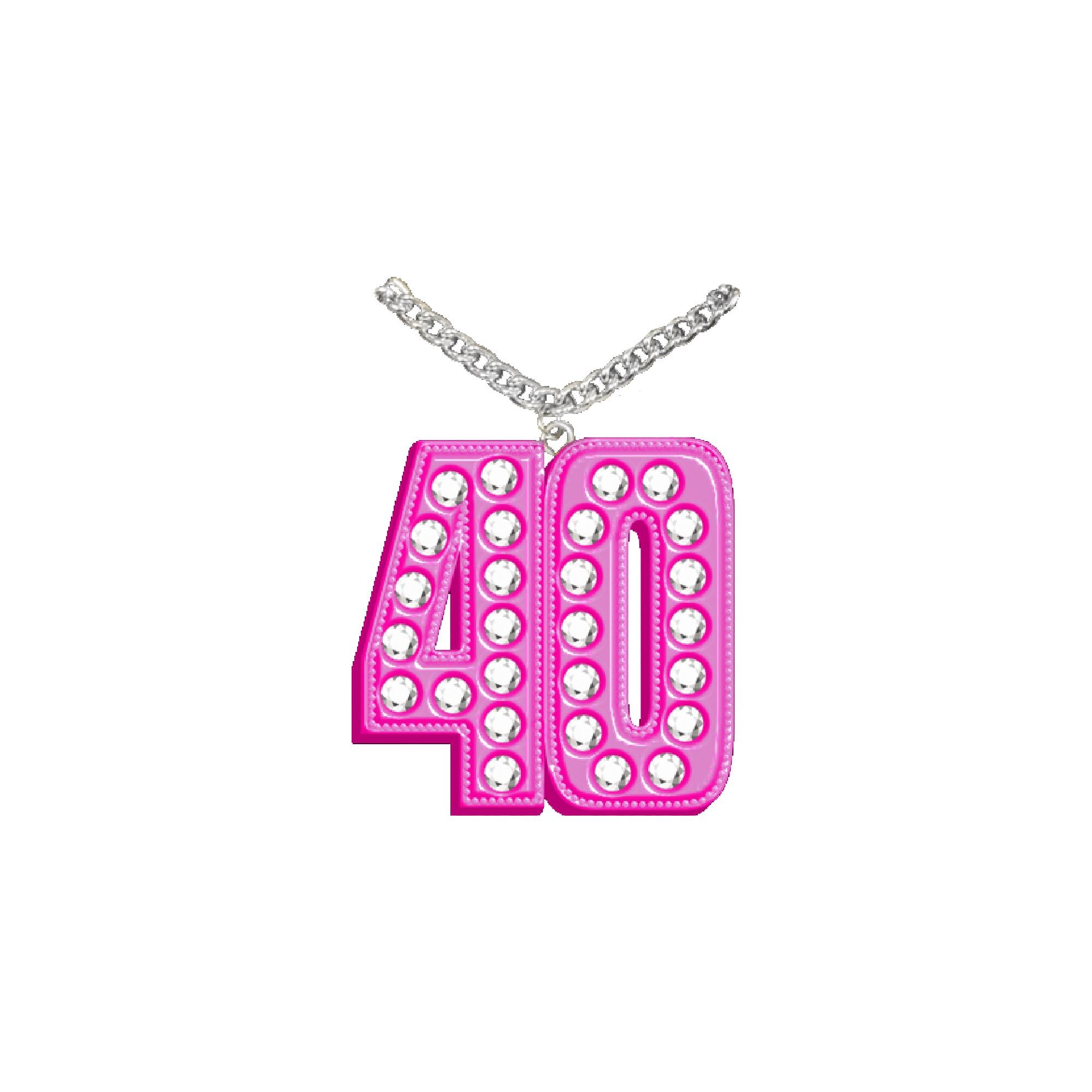 Collier bling bling rose 40