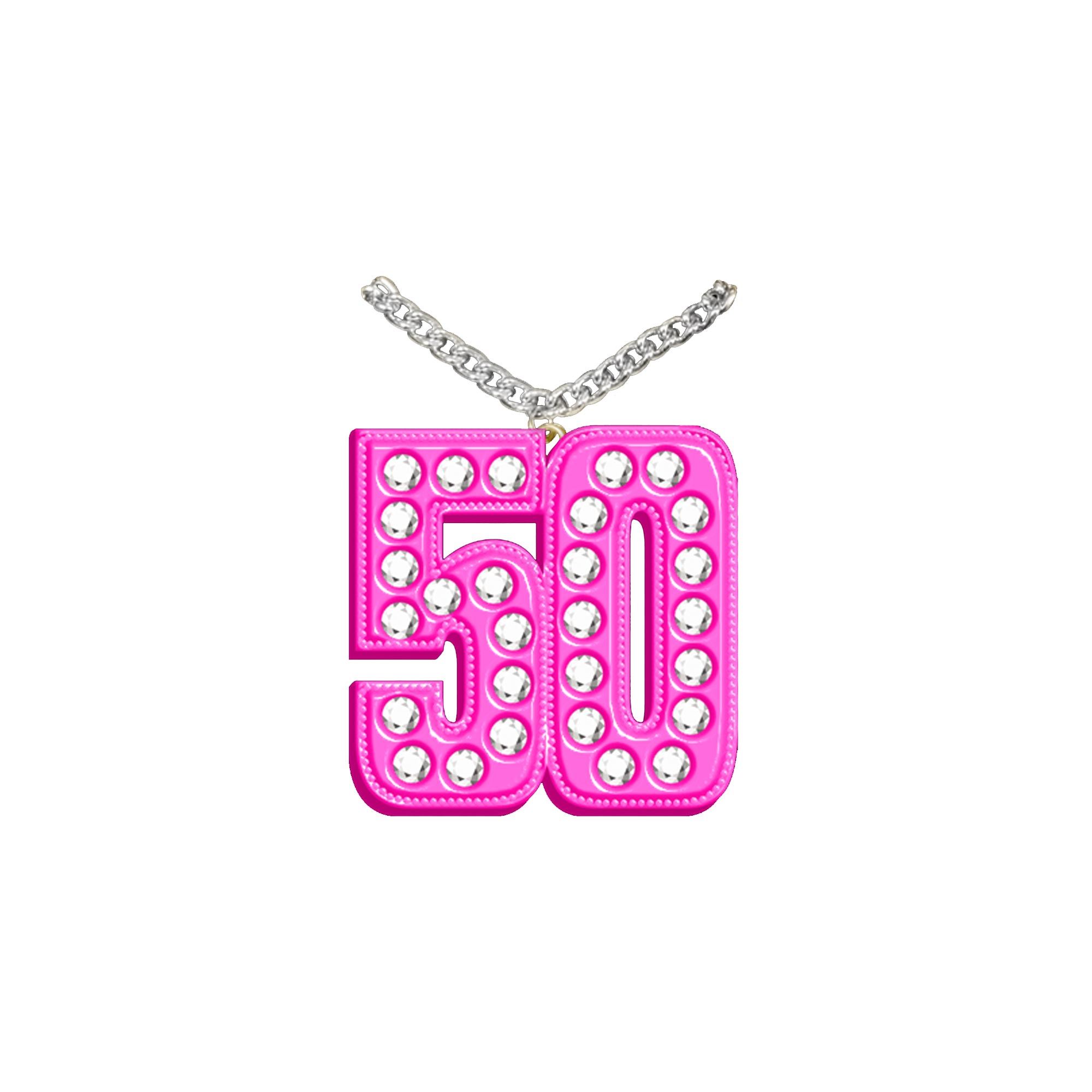 Collier bling bling rose 50