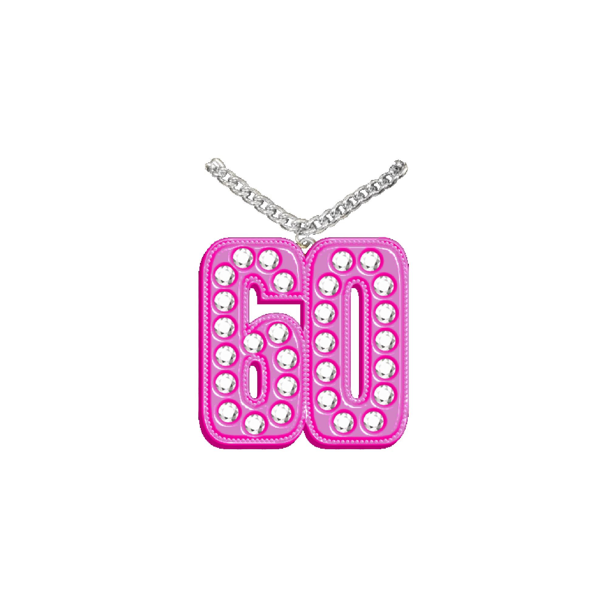 Collier bling bling rose 60
