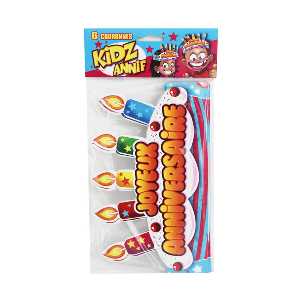 Pack 6 couronnes kidz annif