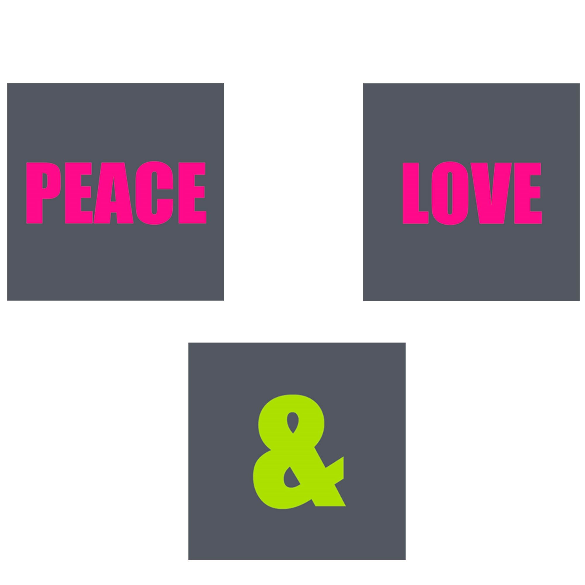 Toile peace & love 3mods /9pcs