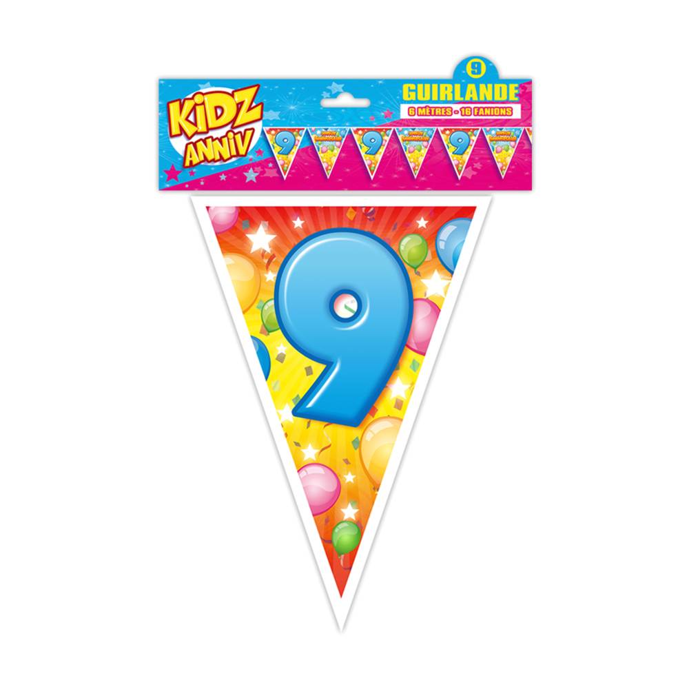 Guirlande fanion 9 ans