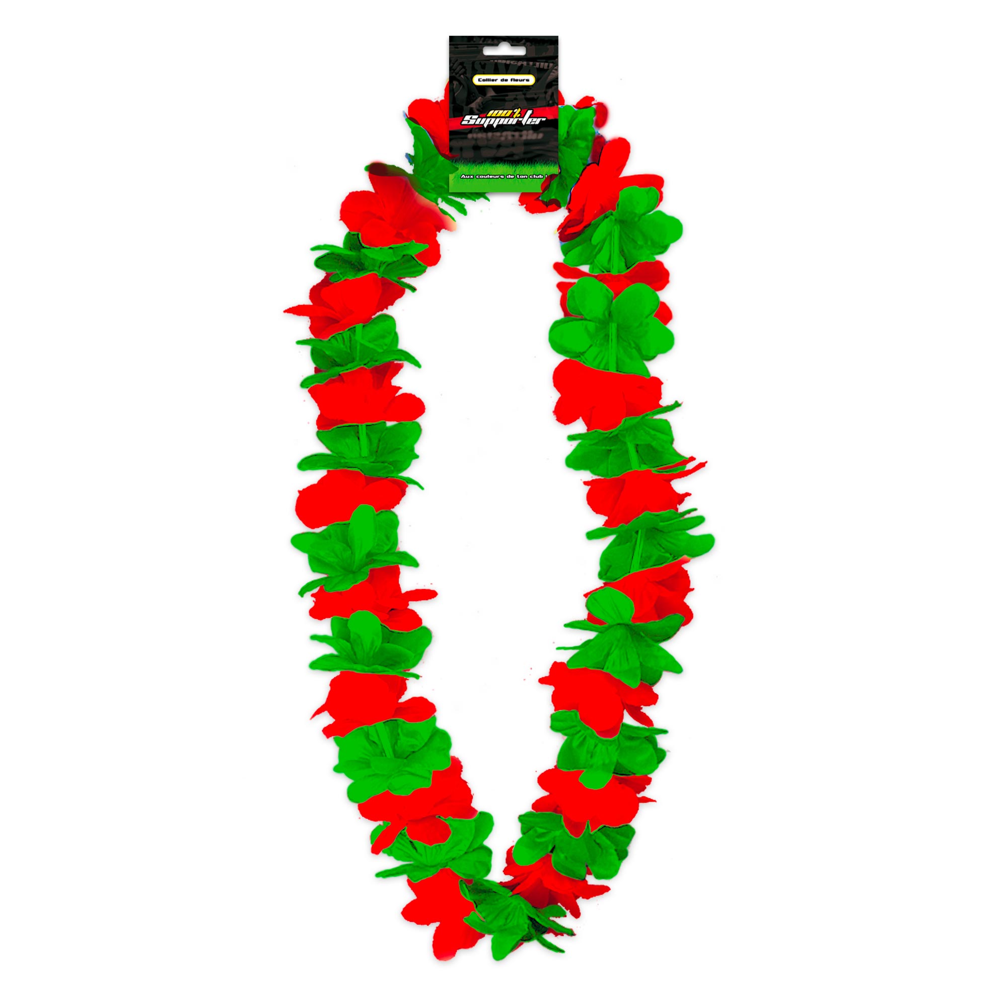Collier supporter vert / rouge