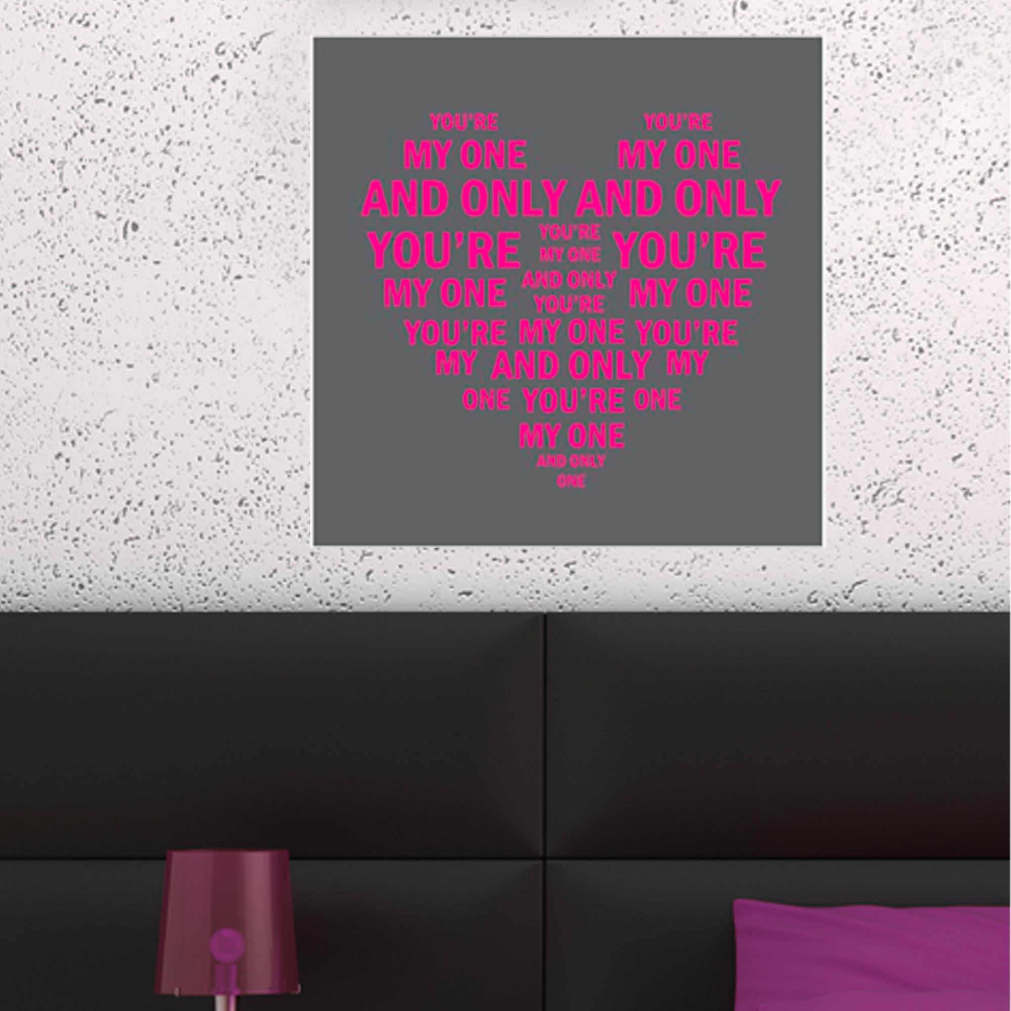 Toile coeur texte