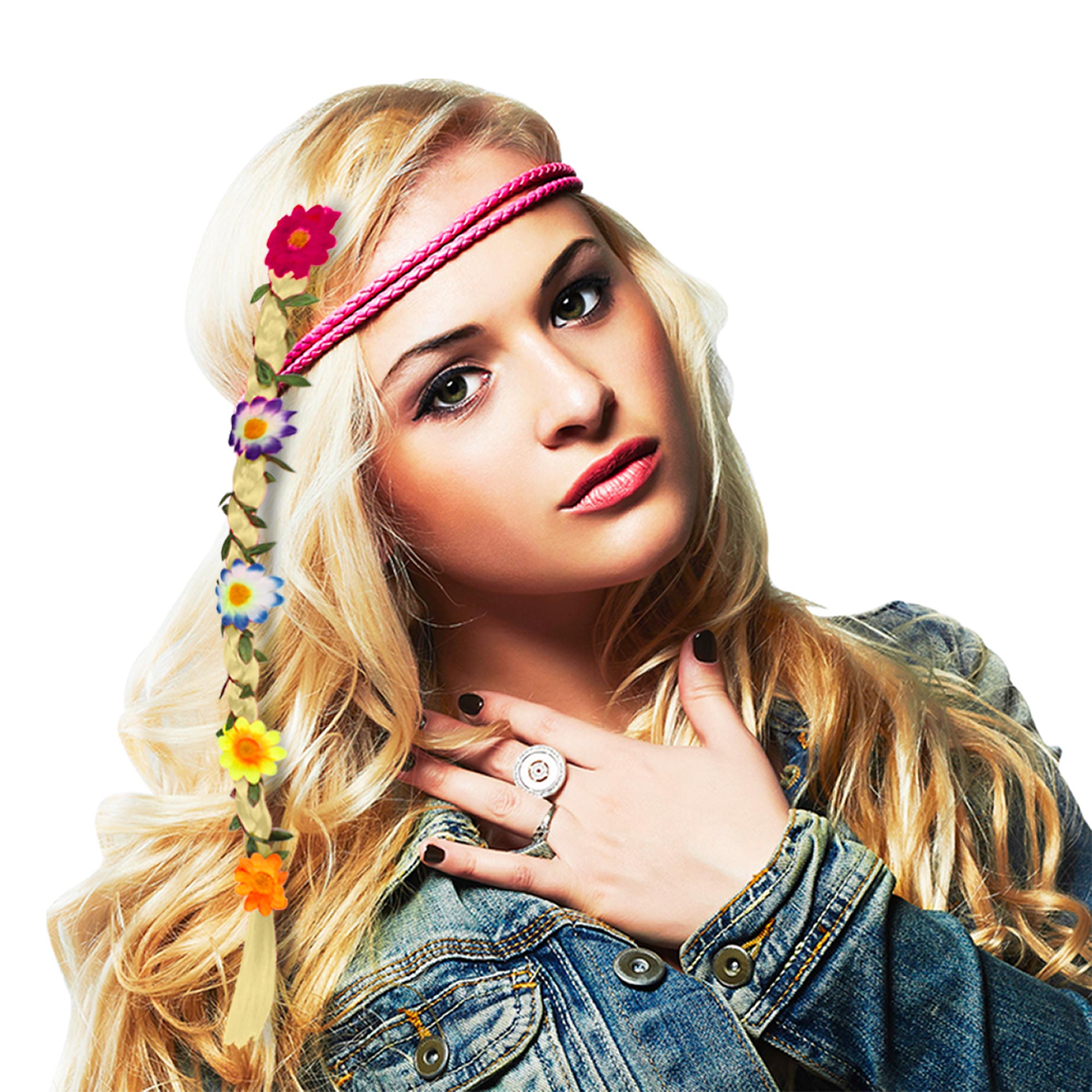 Meches fleurs hippie party