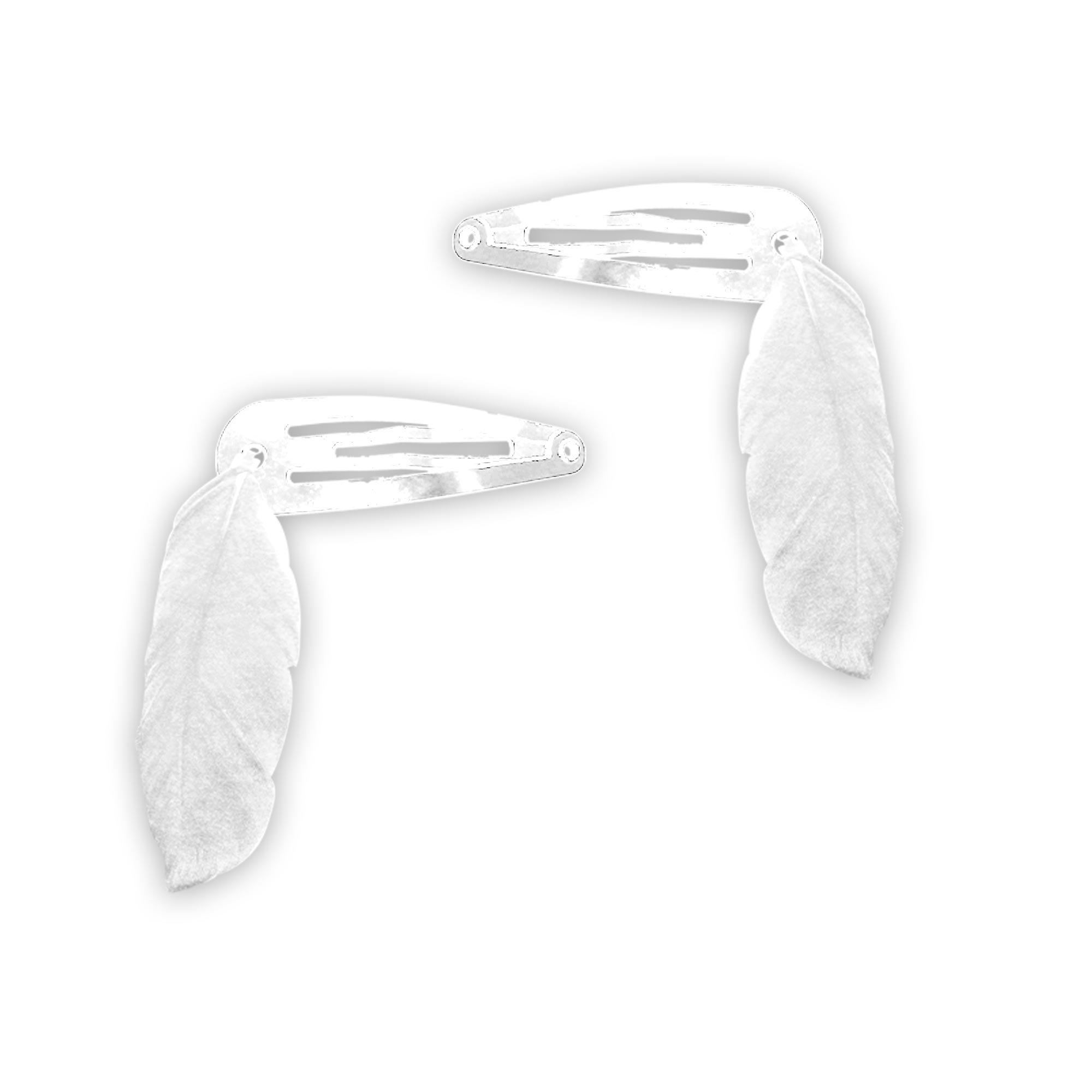 Barrettes plumes white party