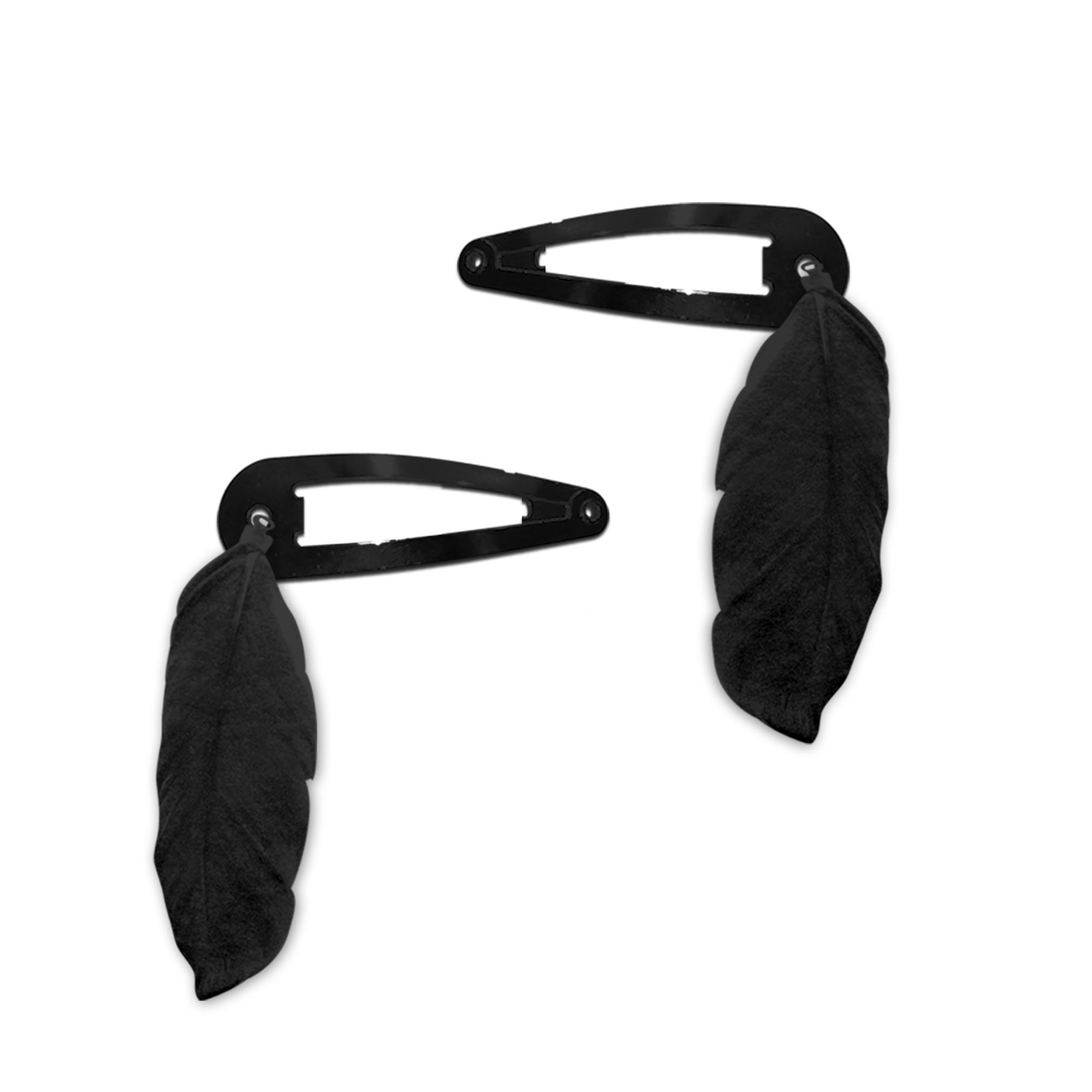 Barrettes plumes black party