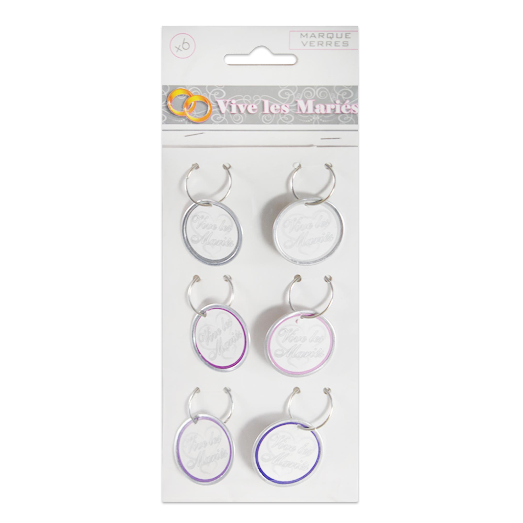 Pack 6 marques verre mariage