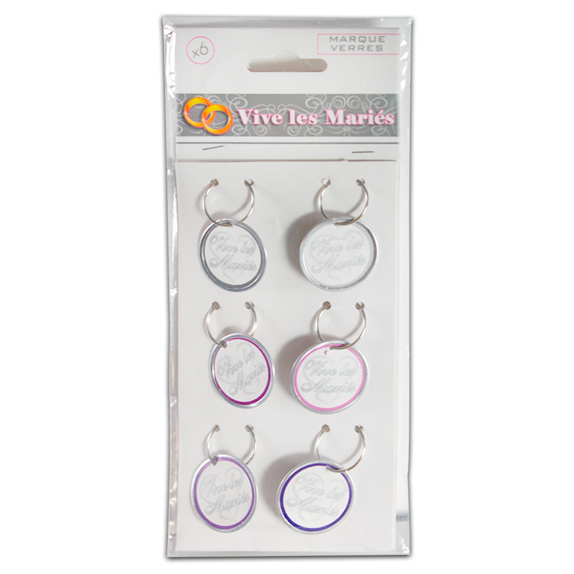 Pack 6 marques verre mariage