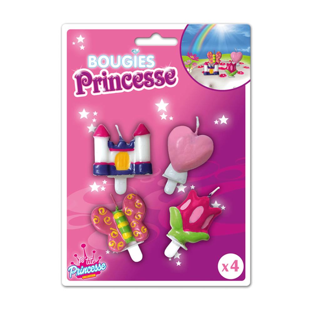Pack 4 bougie princesse