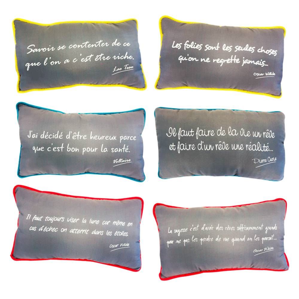 Coussin citations 6mods /12pcs
