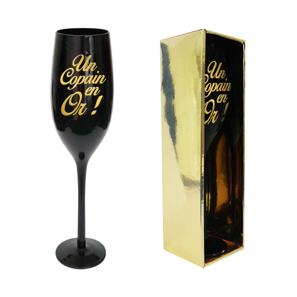 Flute noire copain en or