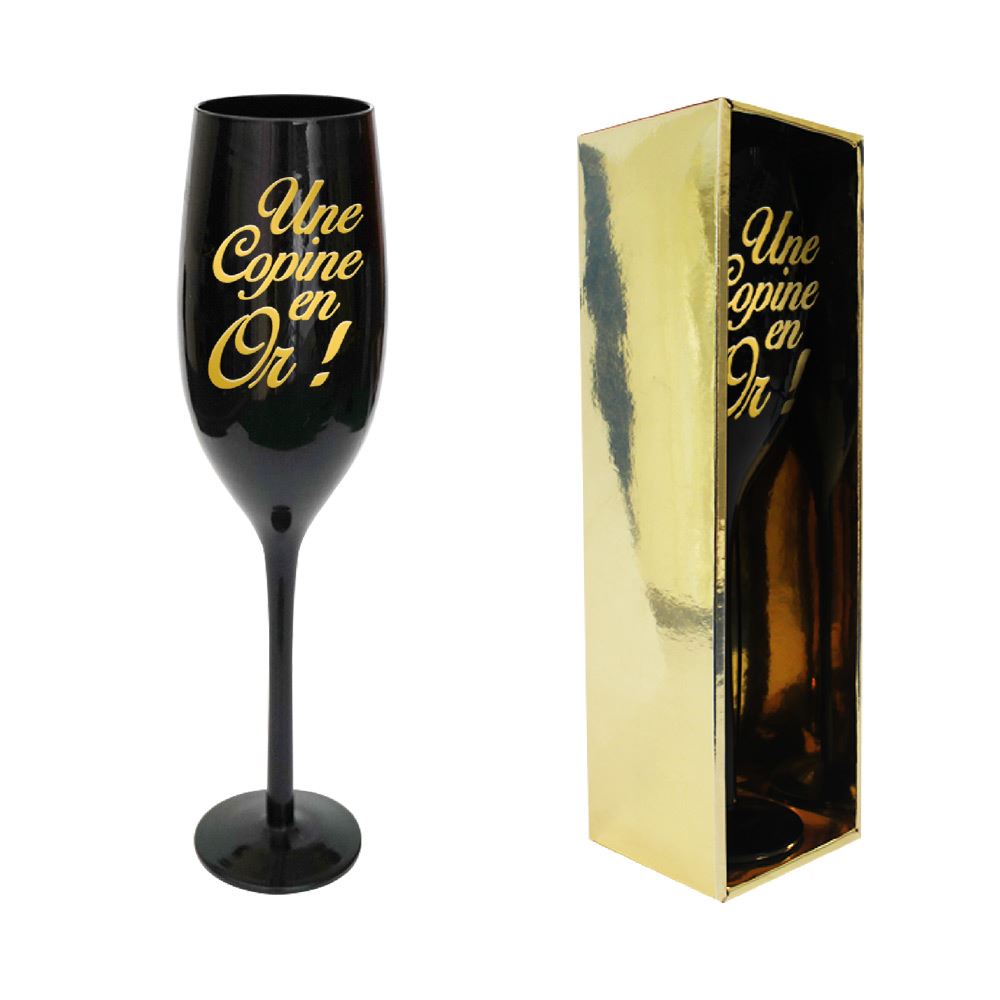 Flute noire copine en or