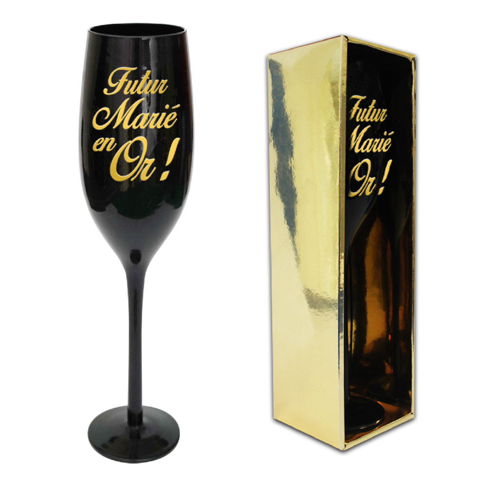 Flute noire futur marie en or