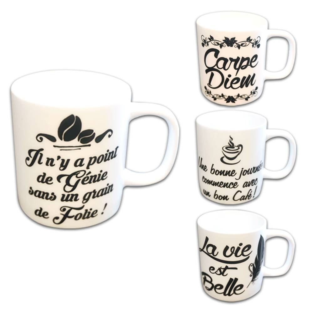 Tasse citation 4mods /12pcs