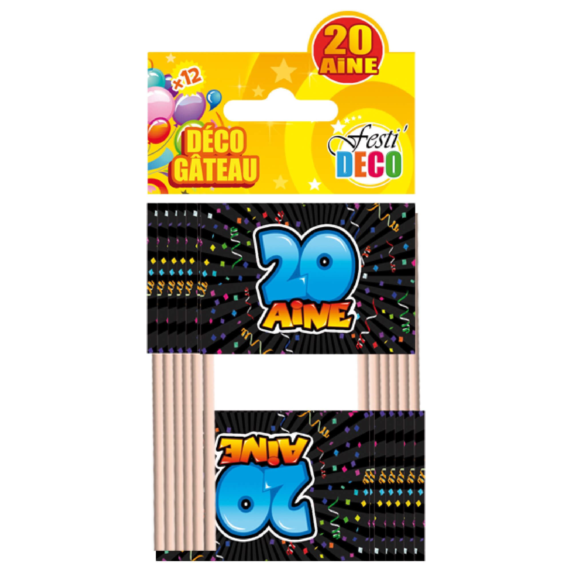 Deco gateau 20 aine