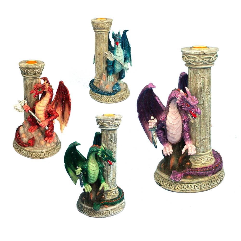 Bougeoir dragon colonne