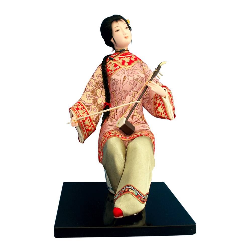 Figurine chinoise rose assise