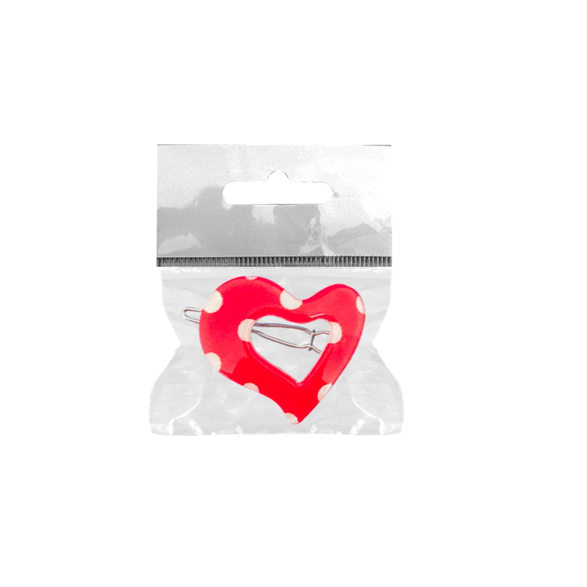 Barrette coeur a pois