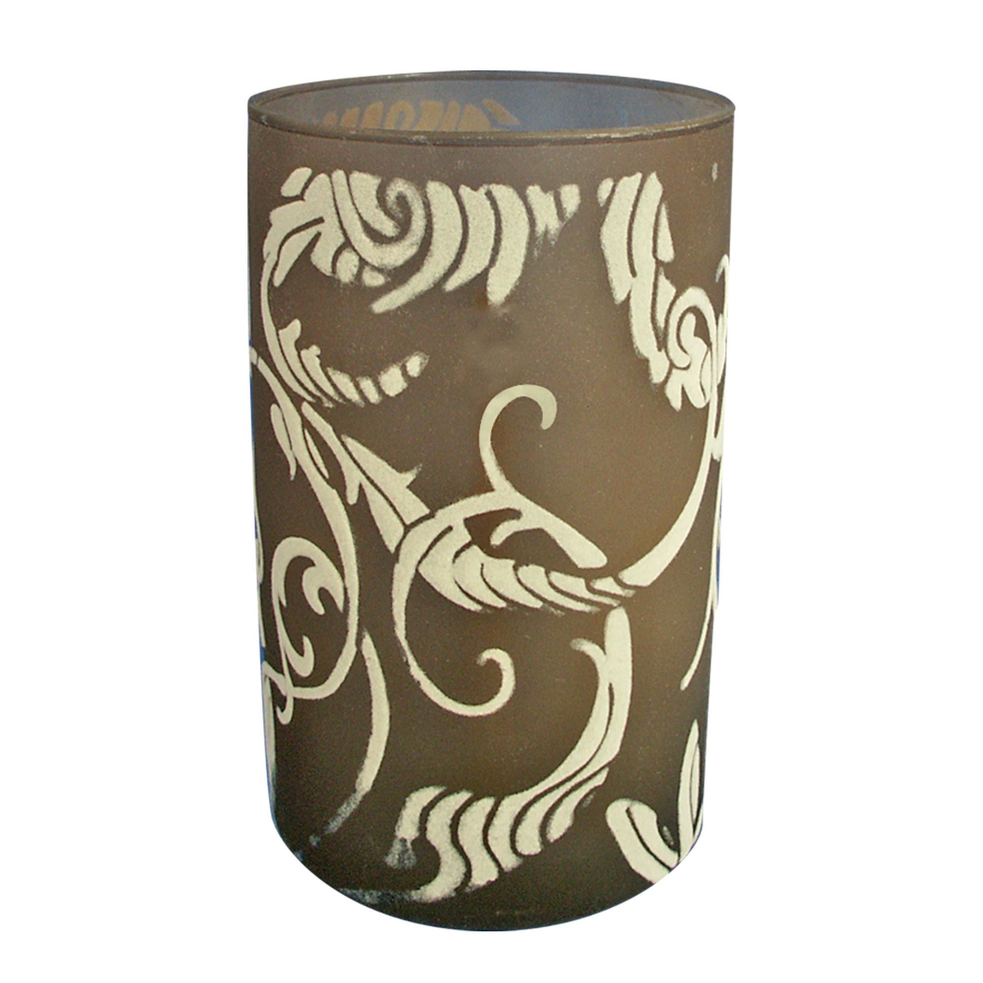 Bougeoir verre noir blanc