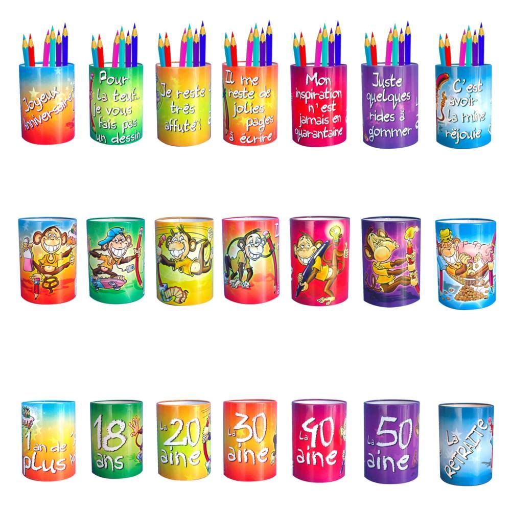 Pot a crayon metal age 7mods /14pcs