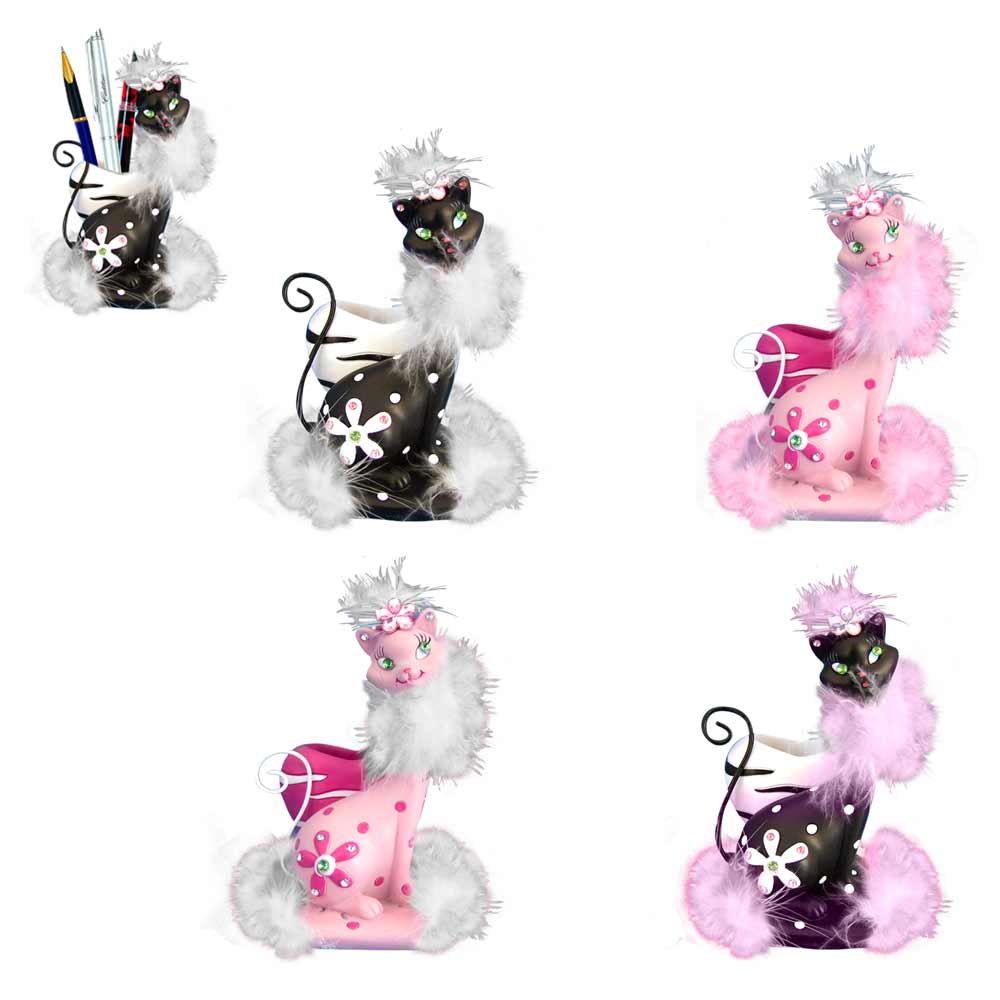 Pot a crayons chat 4mods/ 4pcs
