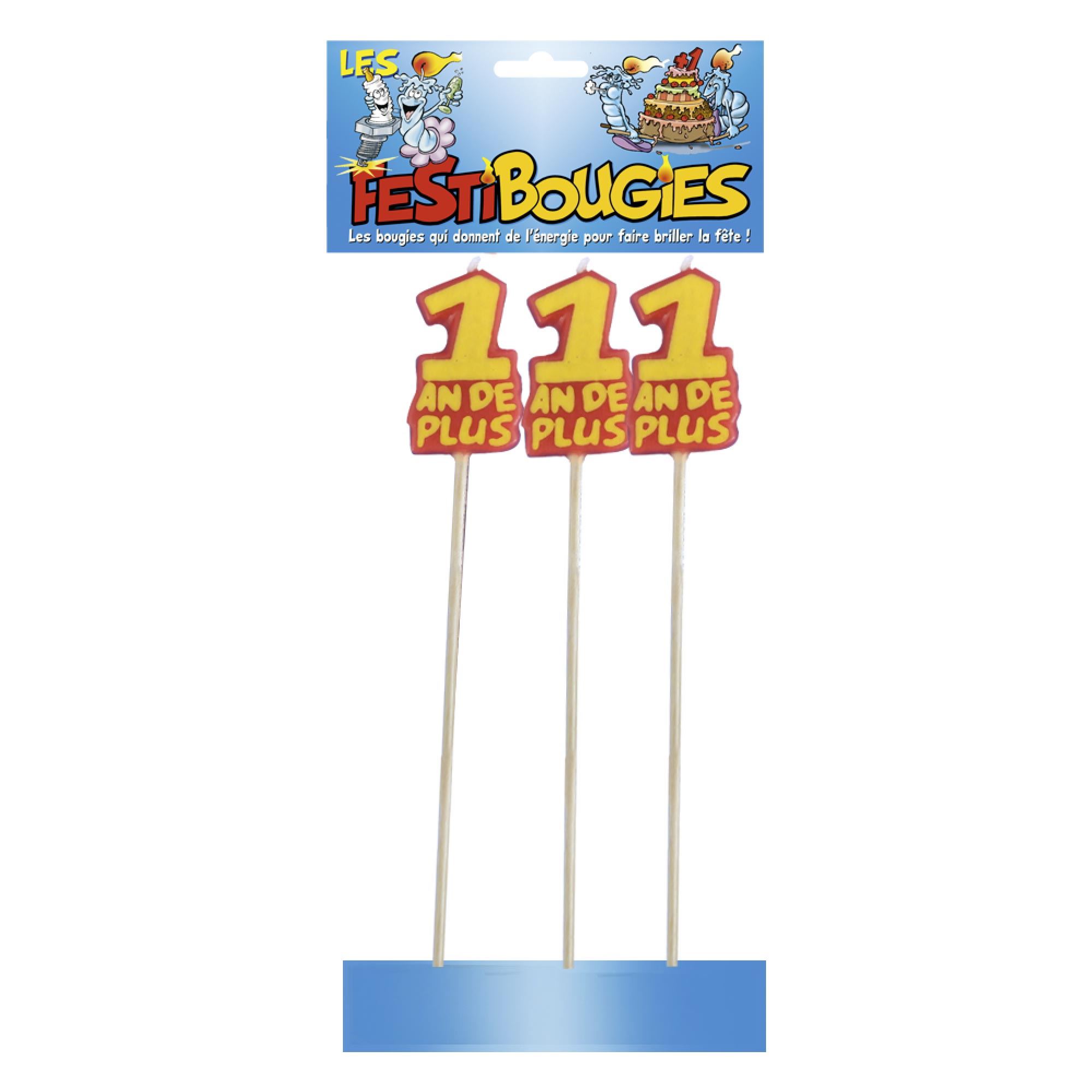 Sachet 3 bougie 1an de plus