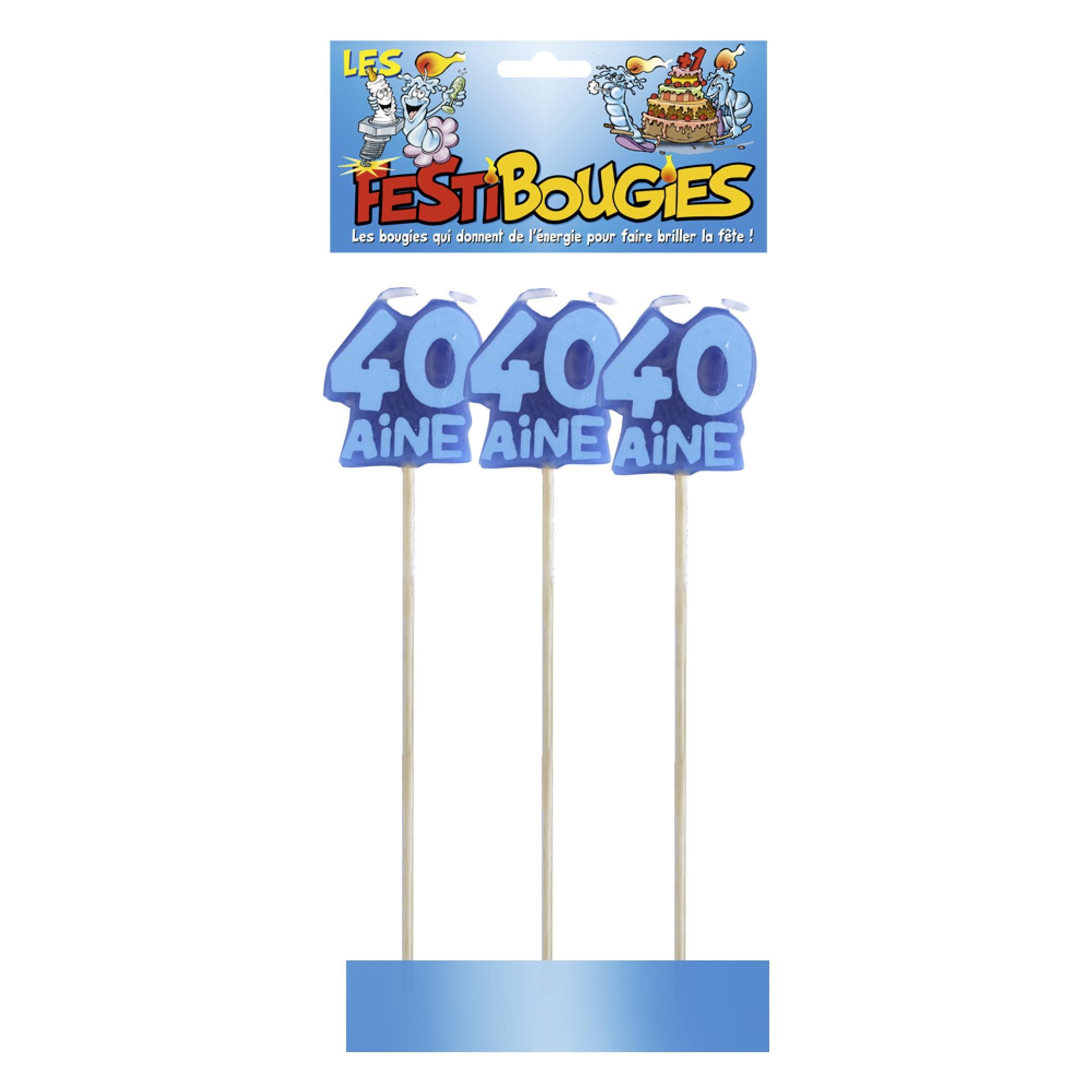 Sachet 3 bougies 40aine