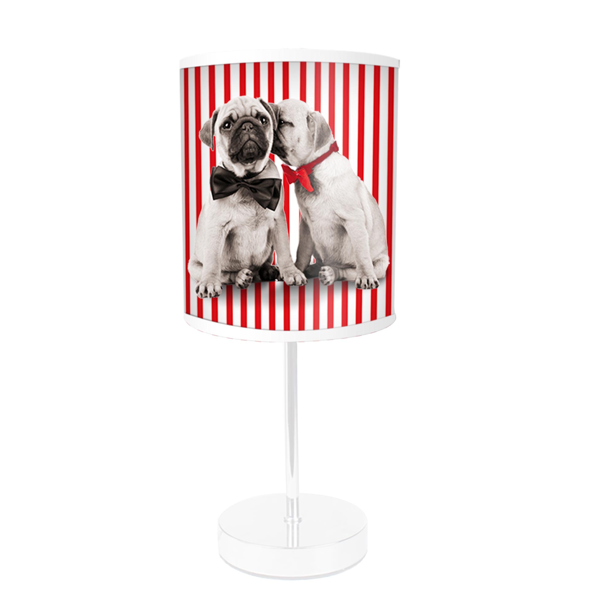 Lampe chiens rayures rouges