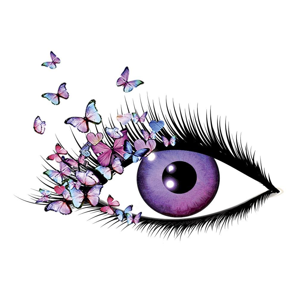 Sticker oeil a/ papillons