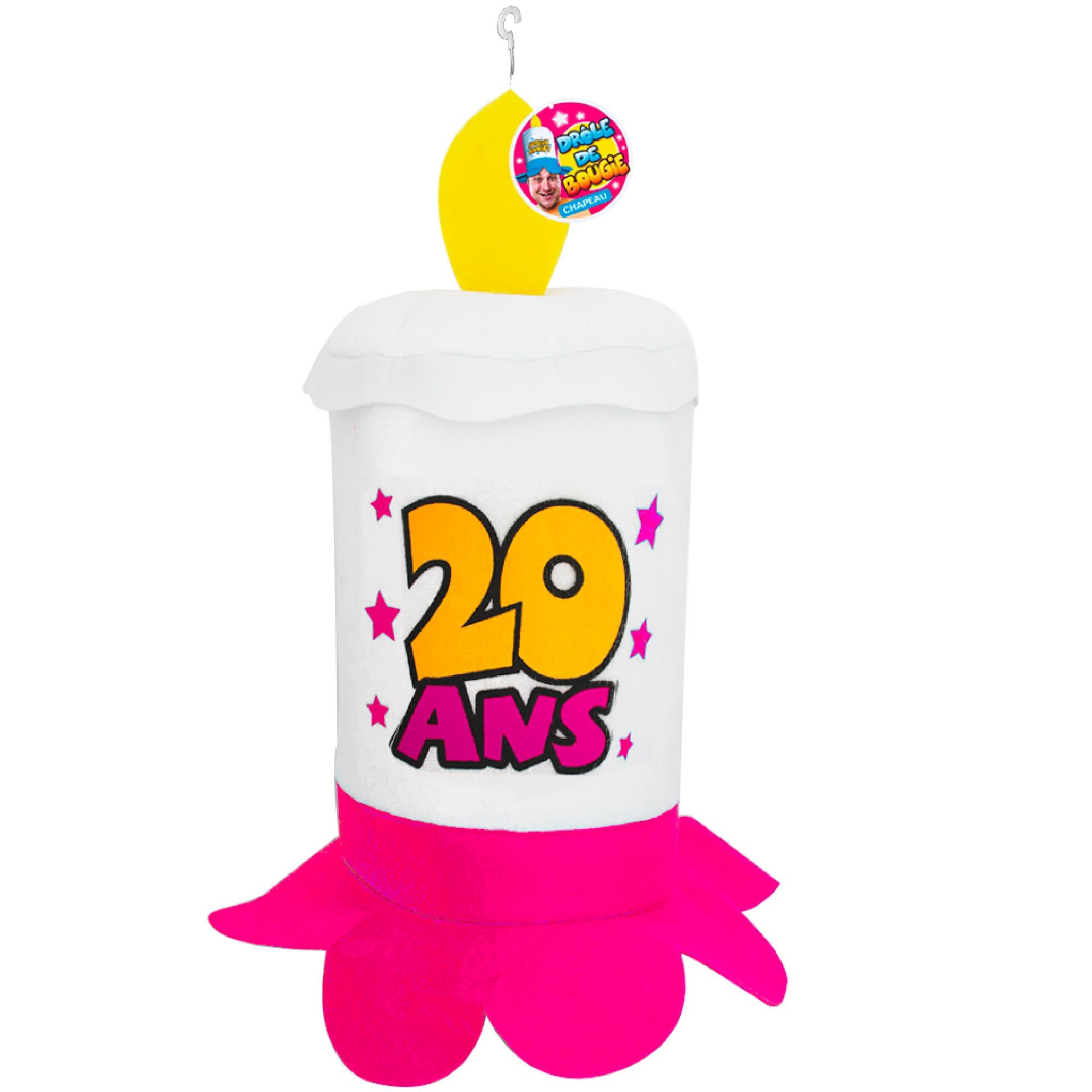 Chapeau bougie 20ans rose