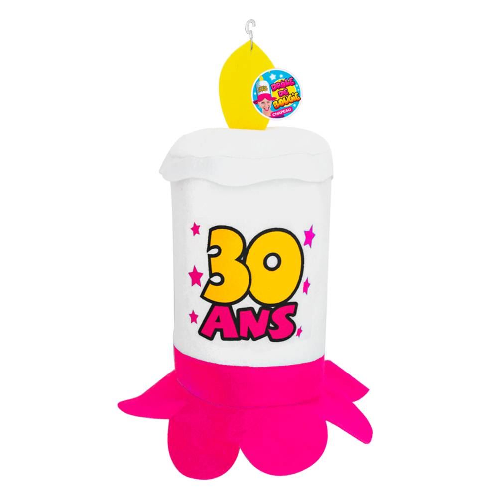Chapeau bougie 30ans rose