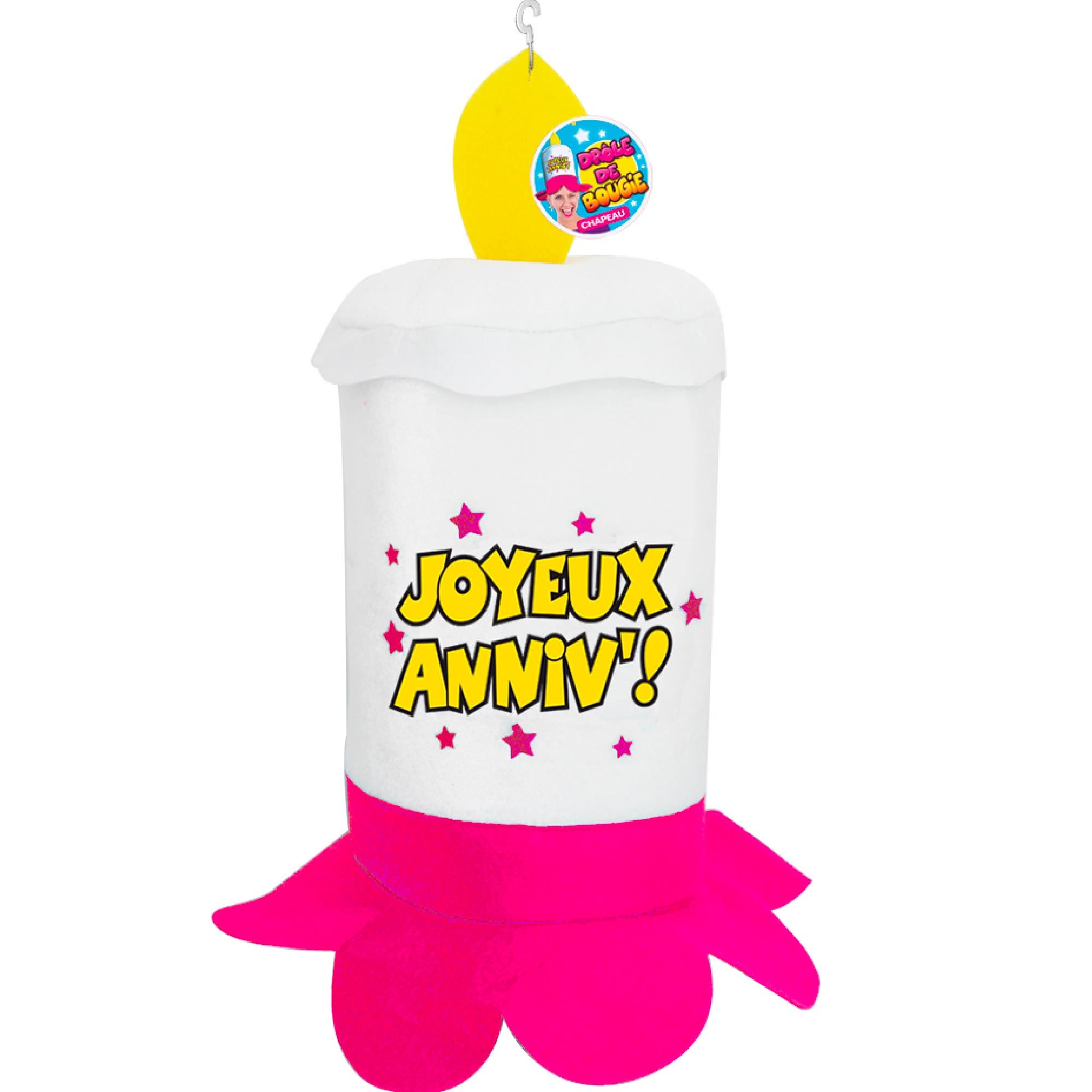 Chapeau bougie anniv rose