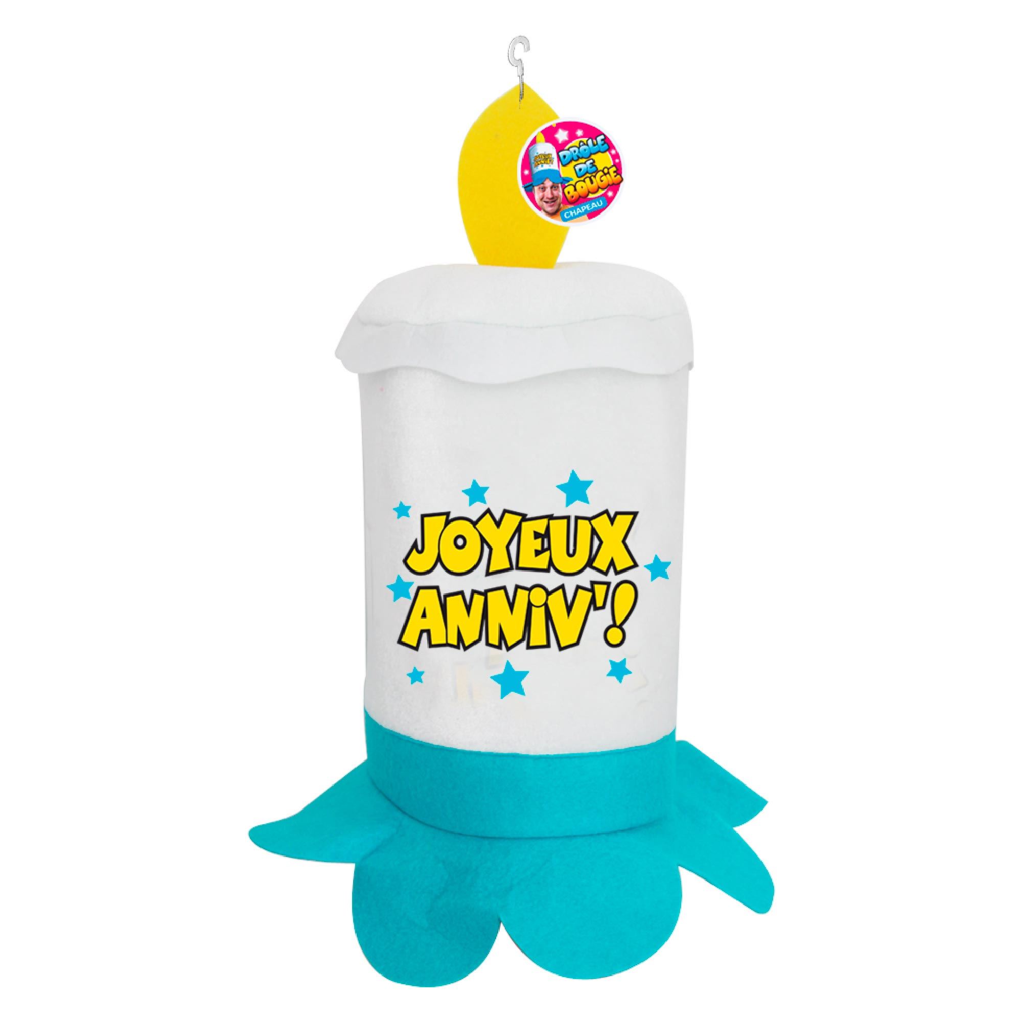 Chapeau bougie anniv bleu