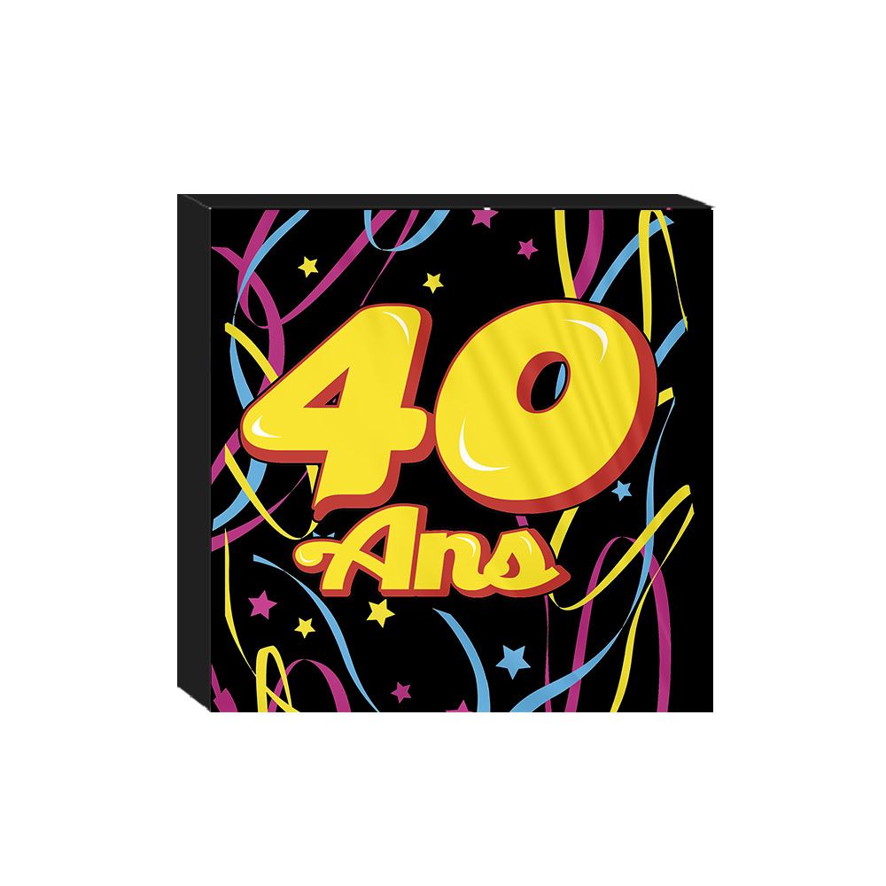 Pack 20 serviettes 40ans