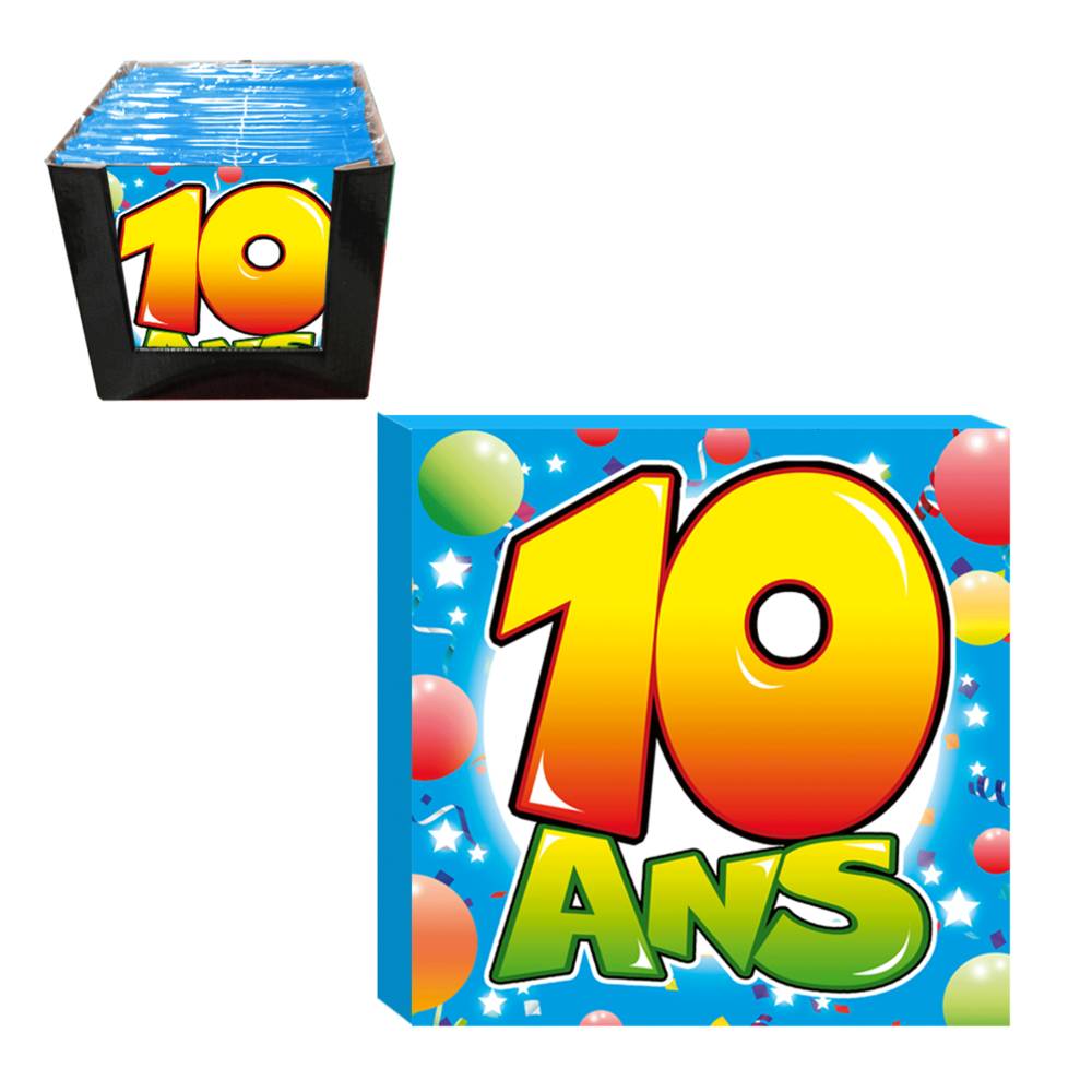 Pack 20 serviettes 10ans