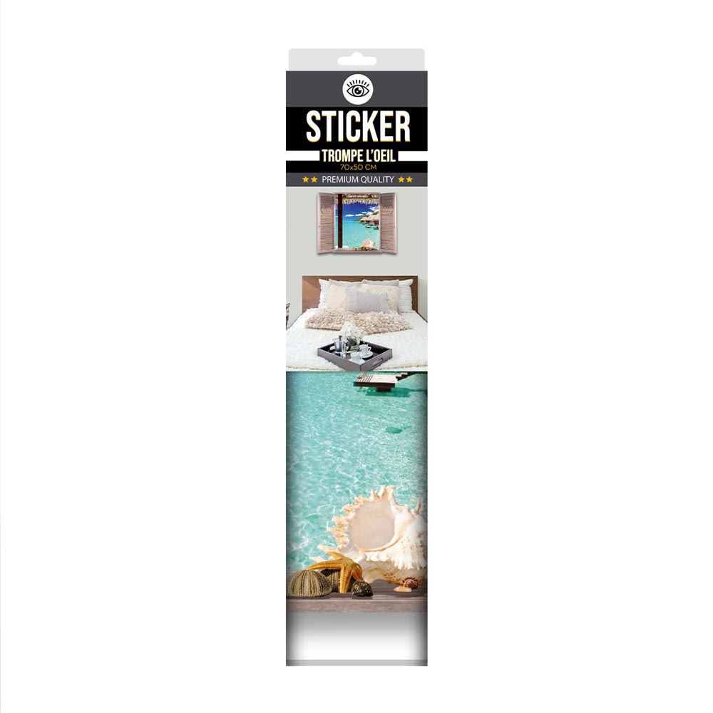Sticker trompe oeil mer