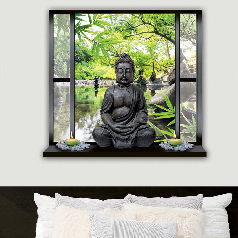 Sticker trompe oeil bouddha