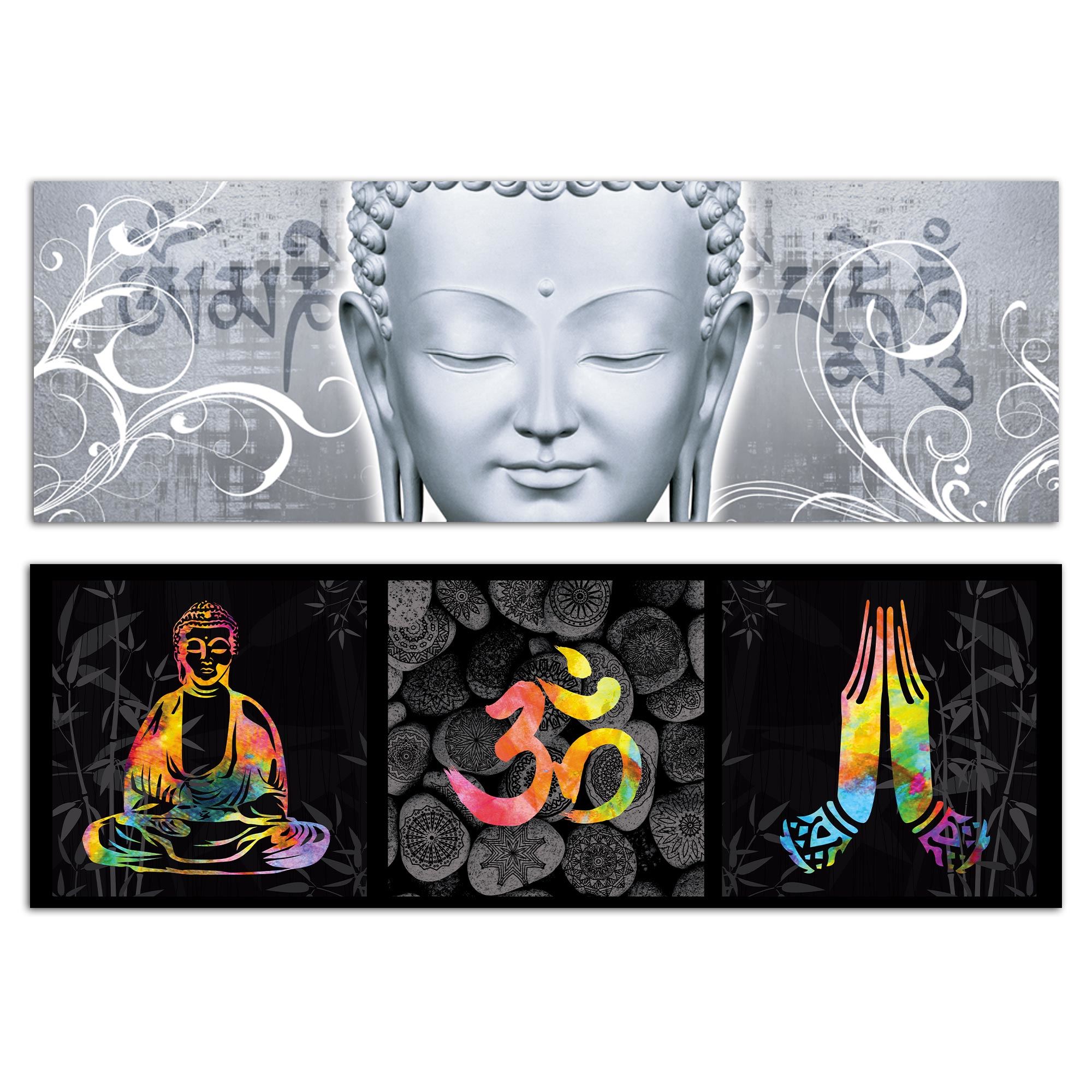 Toile bouddha graphik 2mods /4pcs