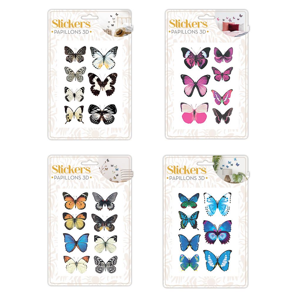 Blister sticker 3d papillon