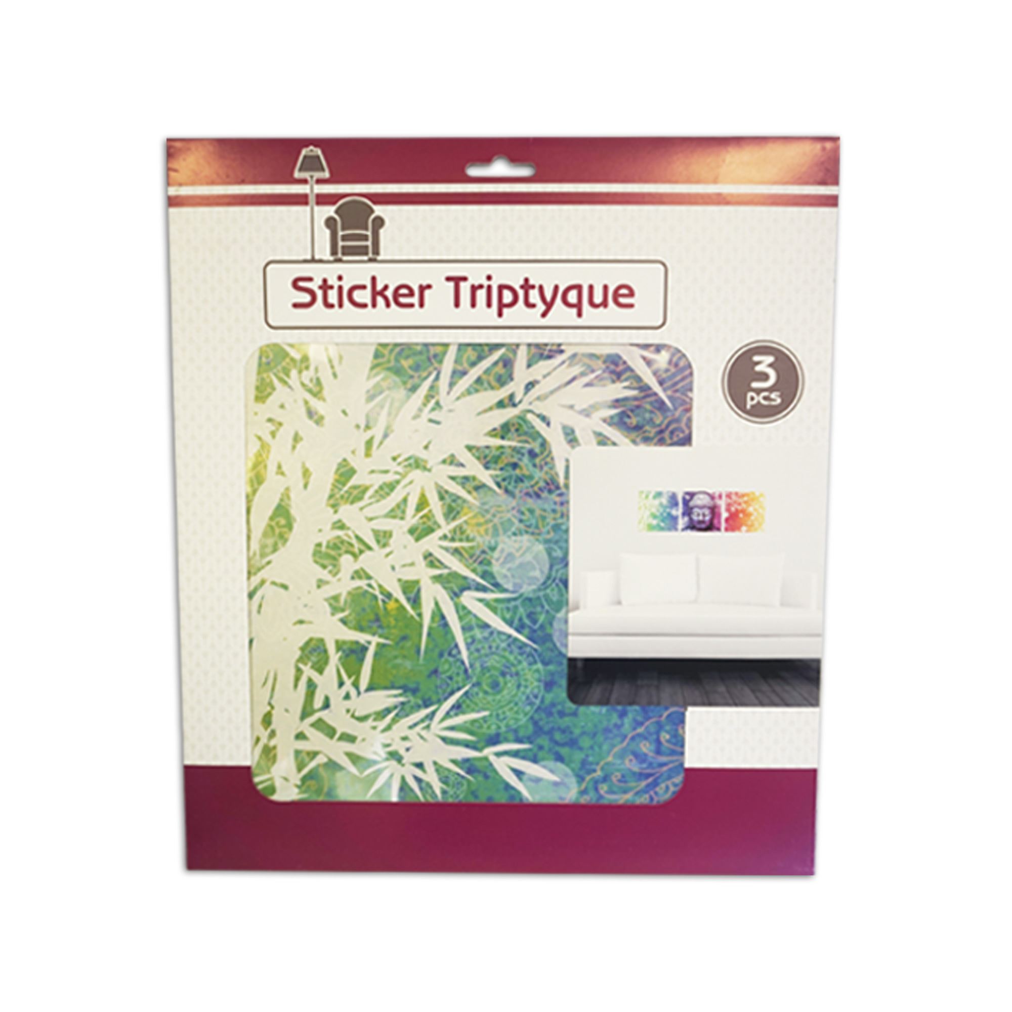 Sticker triptyque bouddha