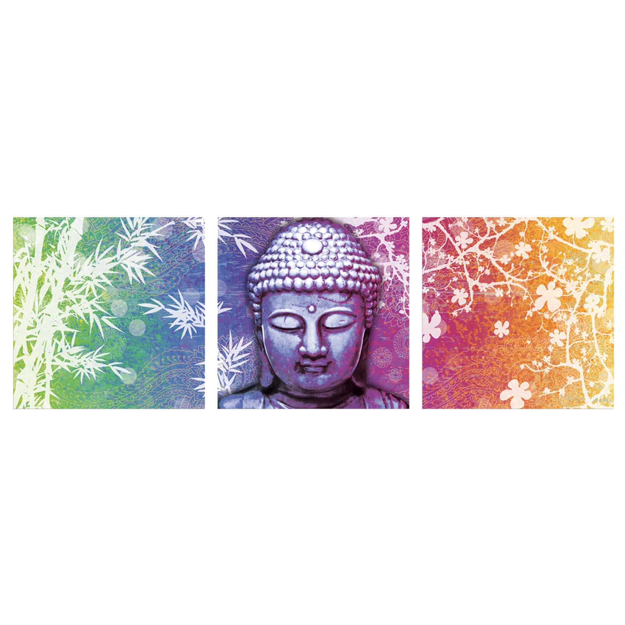 Sticker triptyque bouddha
