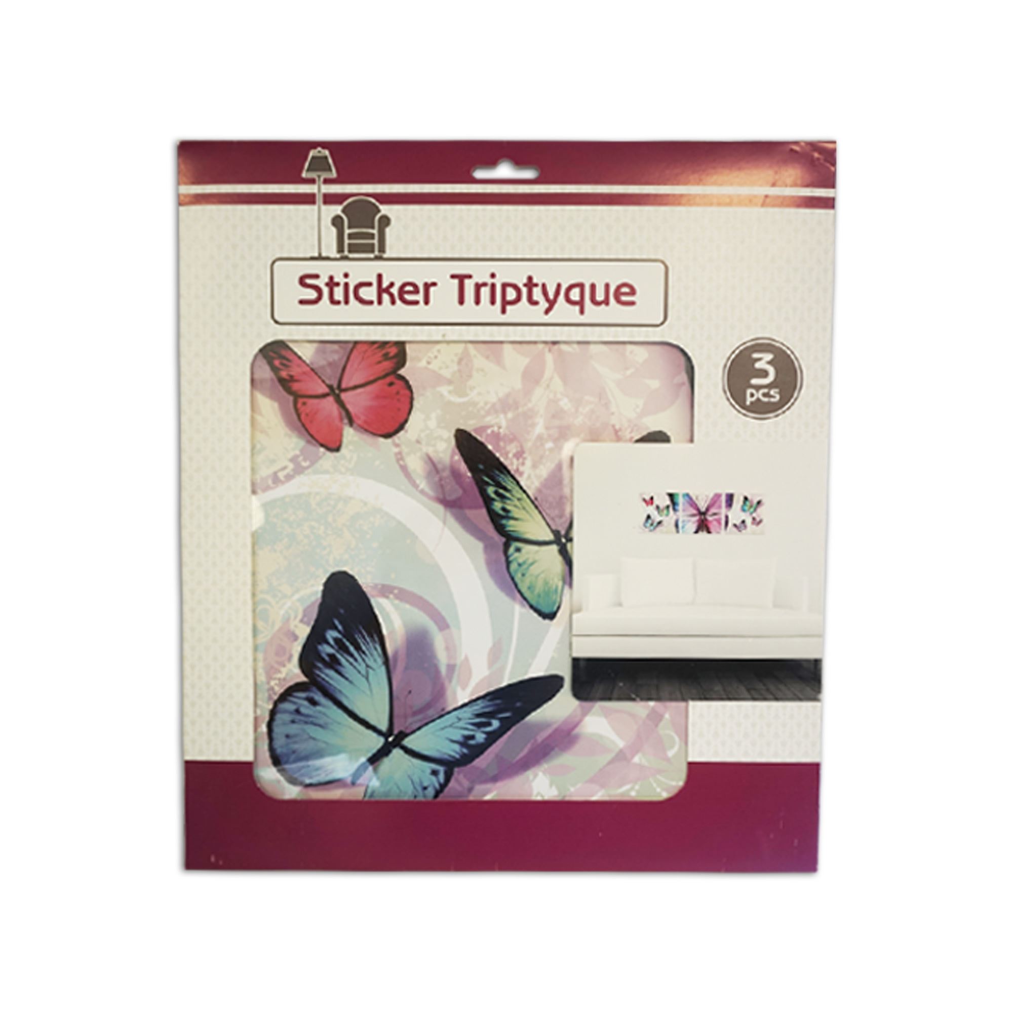 Sticker triptyque papillon