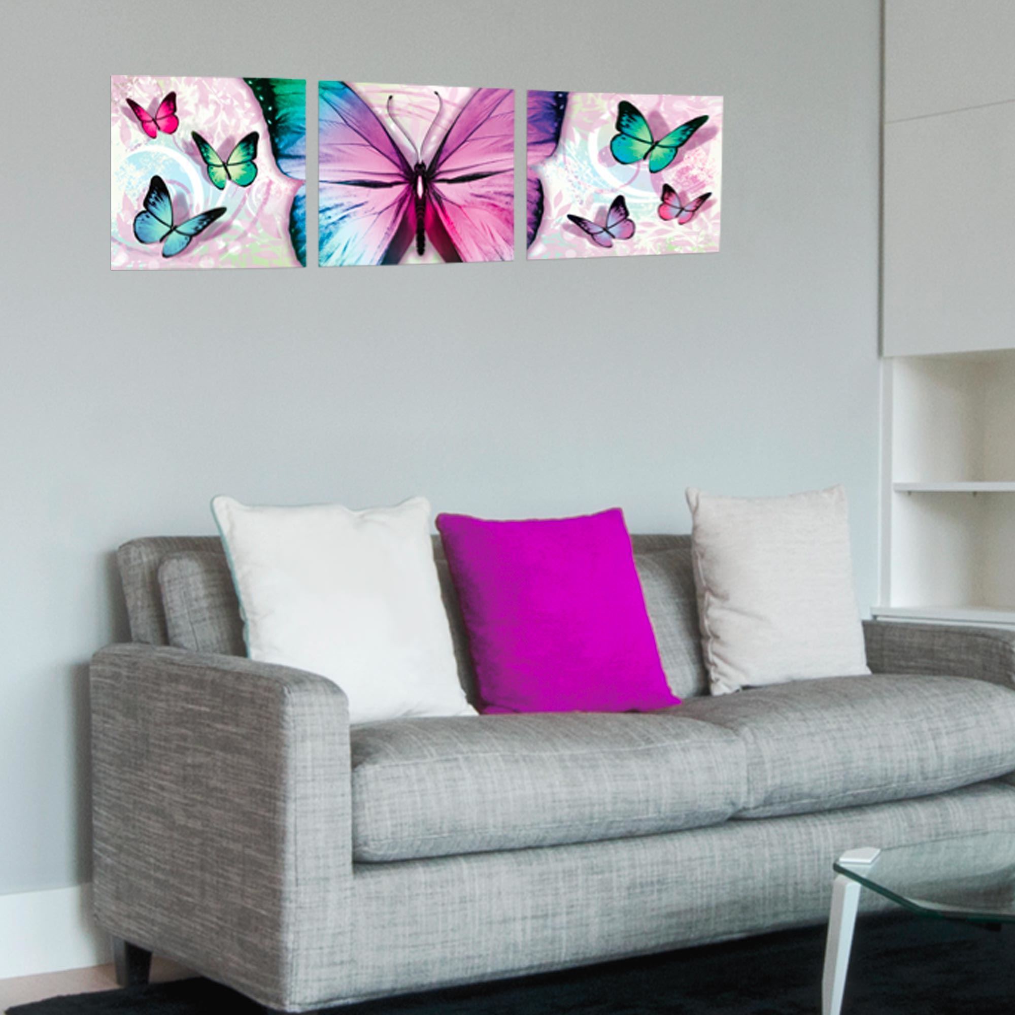 Sticker triptyque papillon