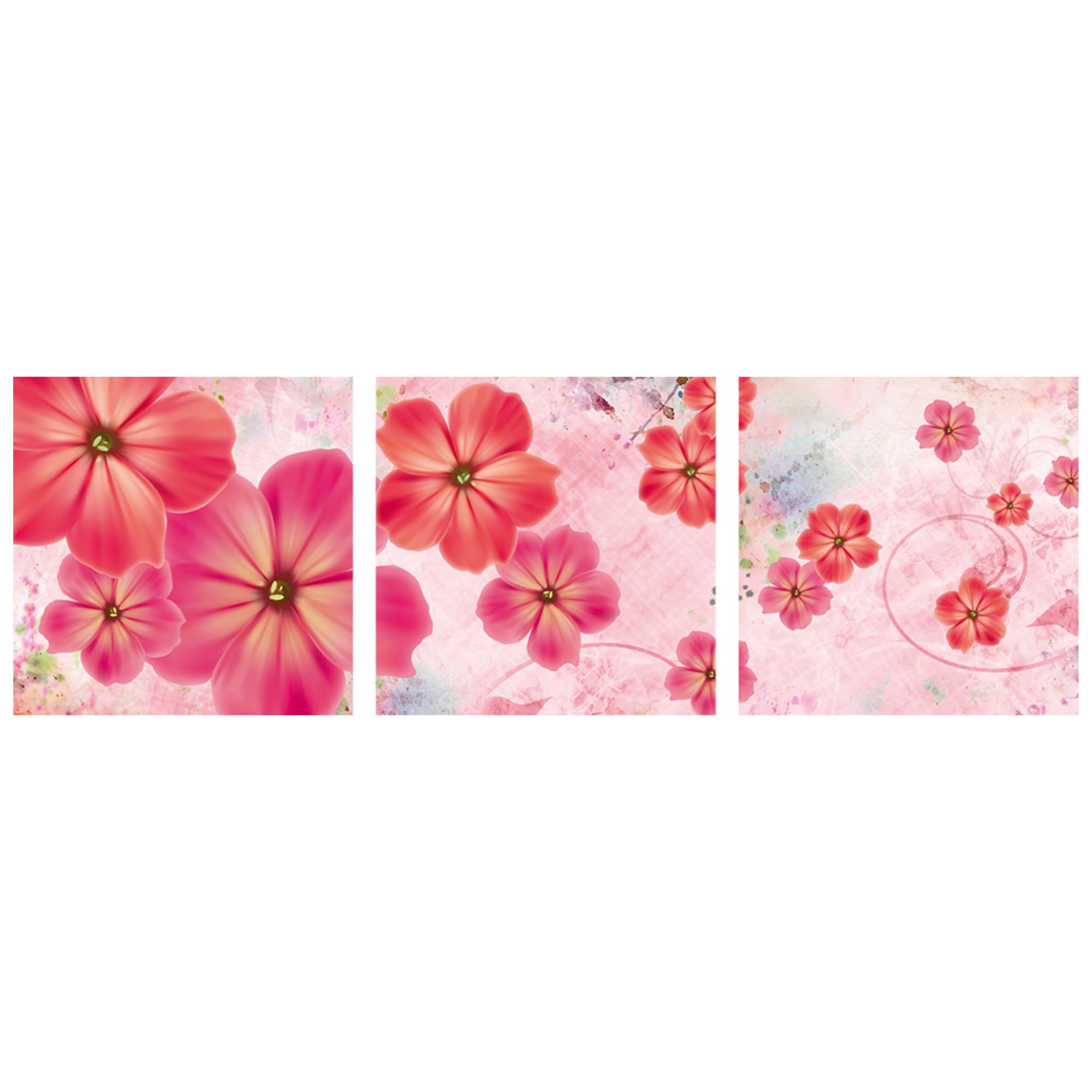Sticker triptyque fleurs
