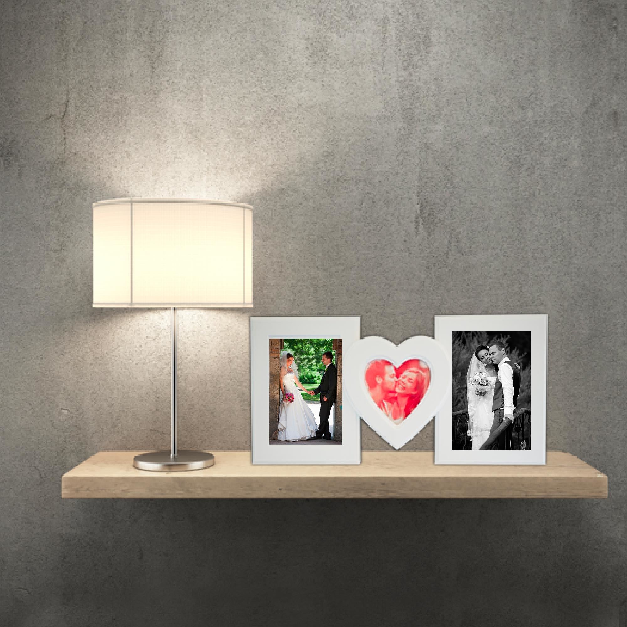 Cadre coeur 3vues