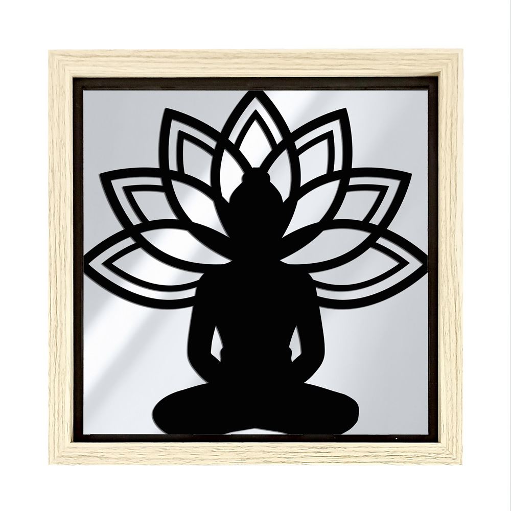 Miroir bouddha lotus deco bois