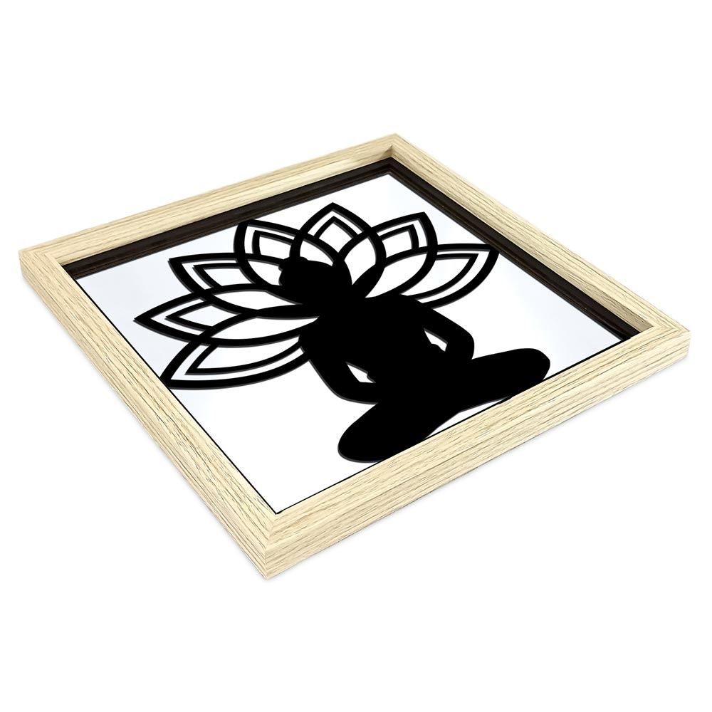 Miroir bouddha lotus deco bois