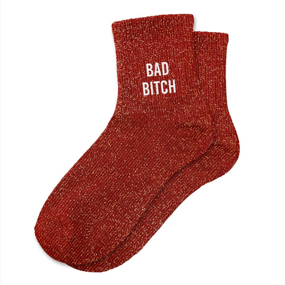 Chaussettes paillettes bad bitch
