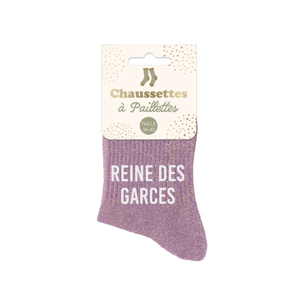 Chaussettes paillettes reine des garces
